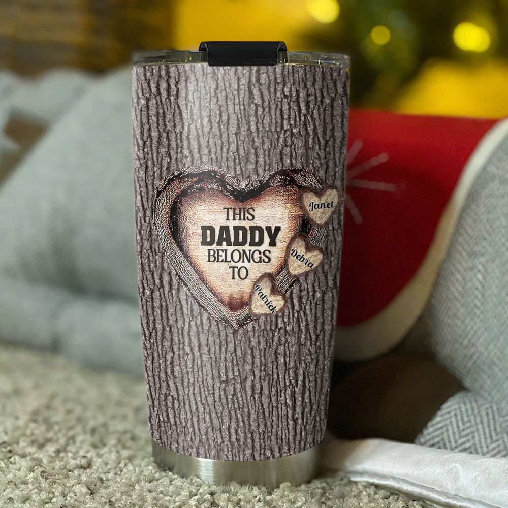 Heart Of Dad - Personalized Custom Tumbler - Image 3