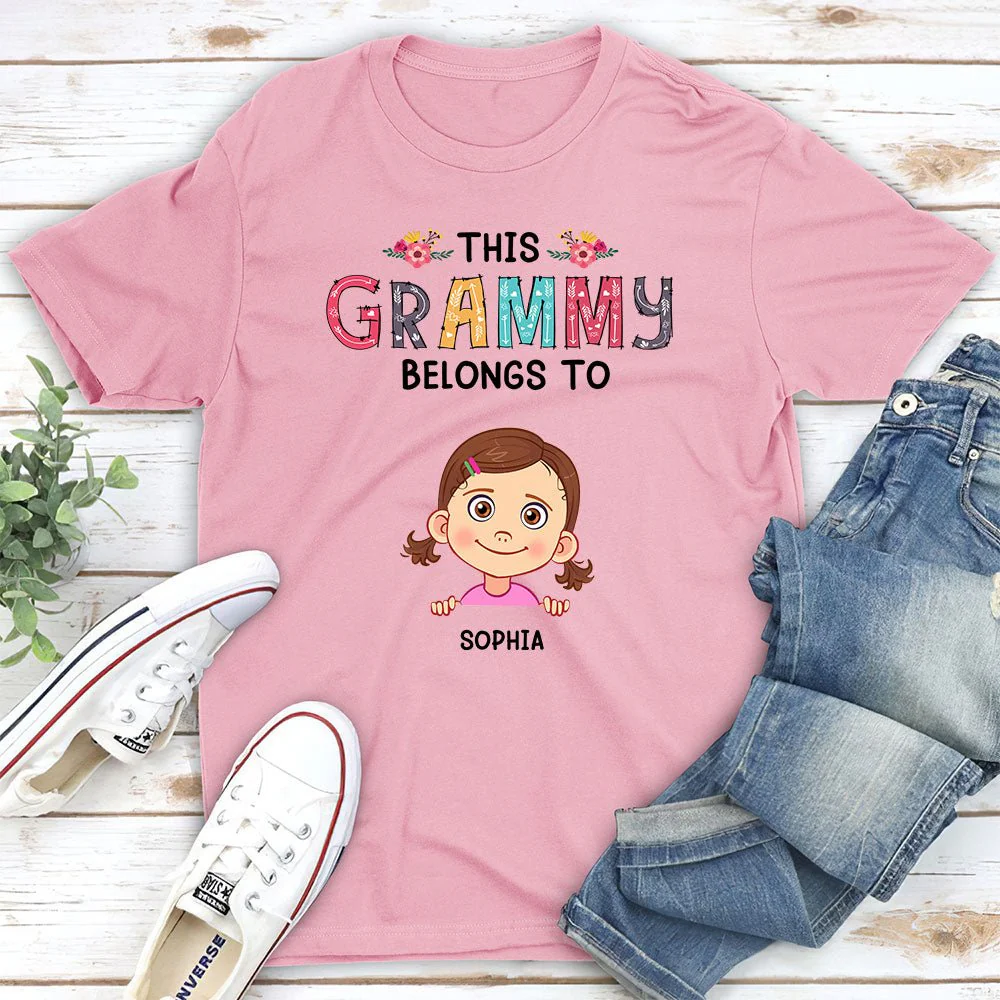 This Grandma Belongs To 2 - Personalized Custom Unisex T-shirt - Image 3