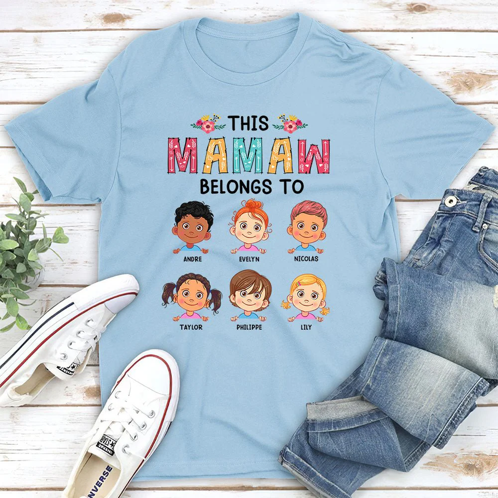 This Grandma Belongs To 2 - Personalized Custom Unisex T-shirt - Image 4