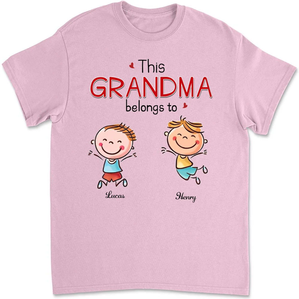 This Grandma Belongs To Grandkids - Personalized Custom Shirt - Image 10