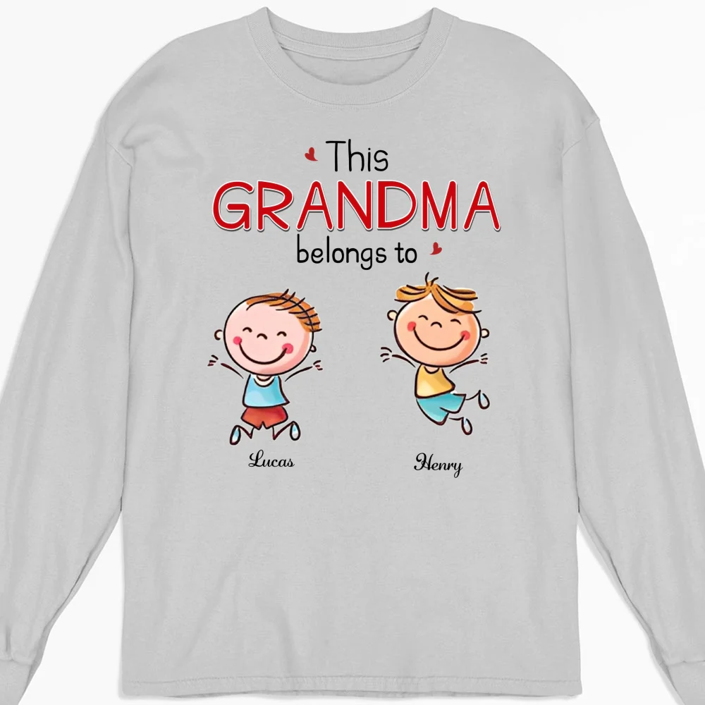 This Grandma Belongs To Grandkids - Personalized Custom Shirt - Image 12