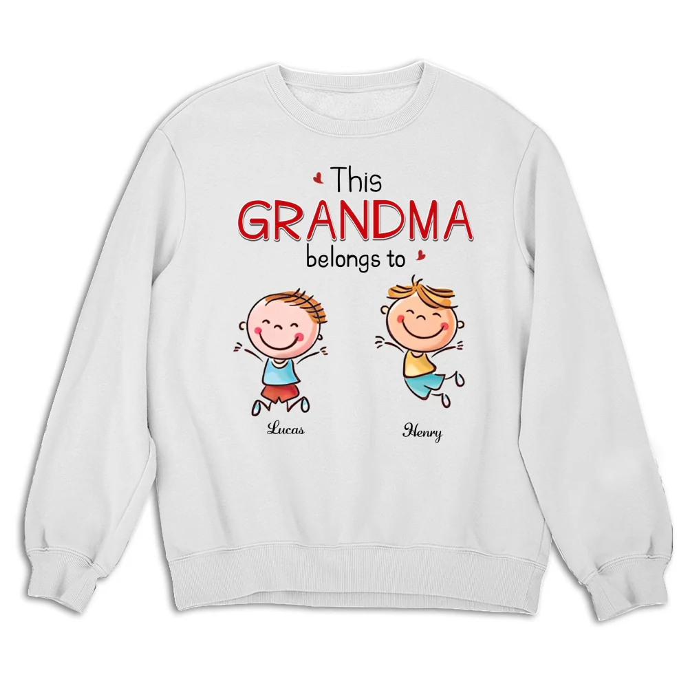 This Grandma Belongs To Grandkids - Personalized Custom Shirt - Image 14