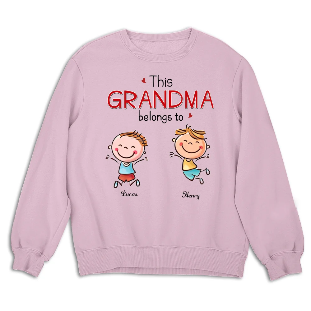 This Grandma Belongs To Grandkids - Personalized Custom Shirt - Image 16