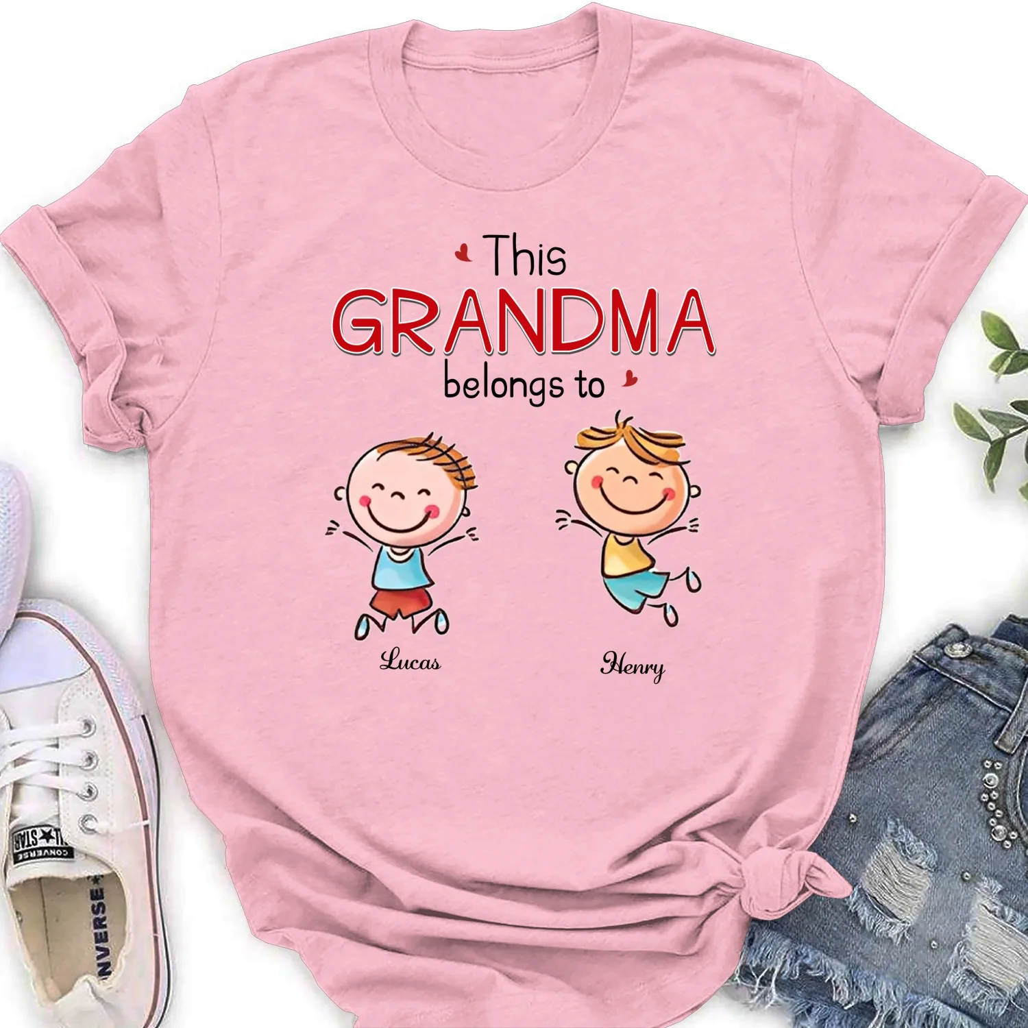 This Grandma Belongs To Grandkids - Personalized Custom Shirt - Image 19