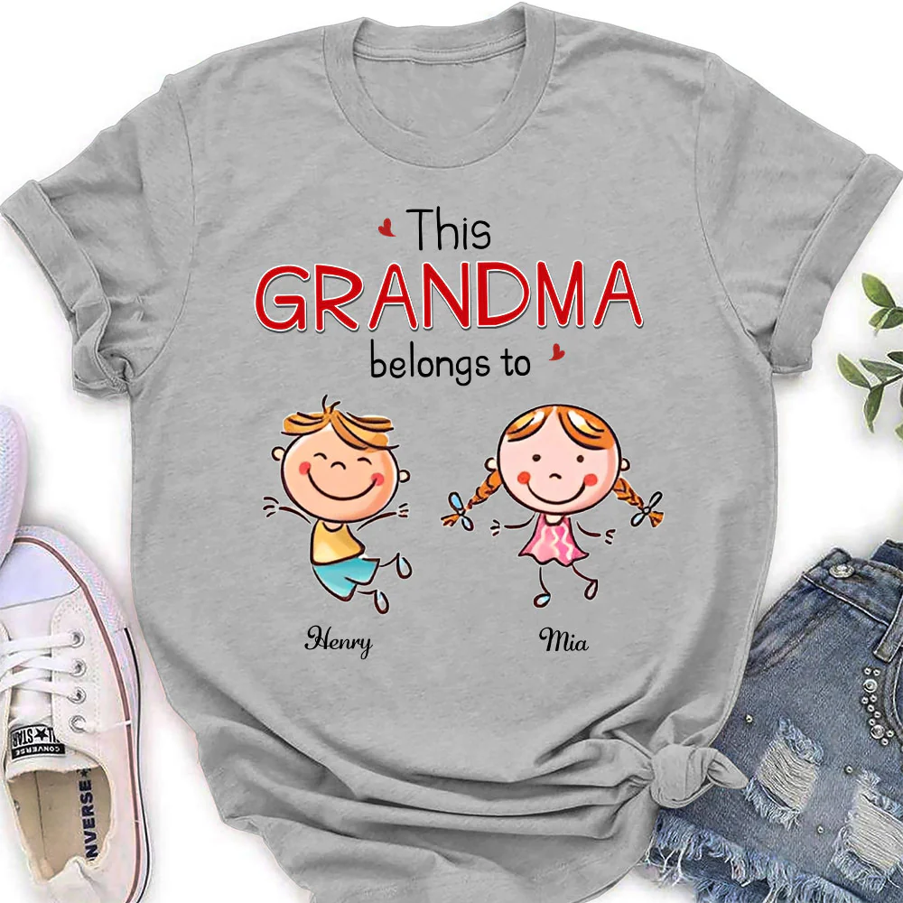 This Grandma Belongs To Grandkids - Personalized Custom Shirt - Image 3