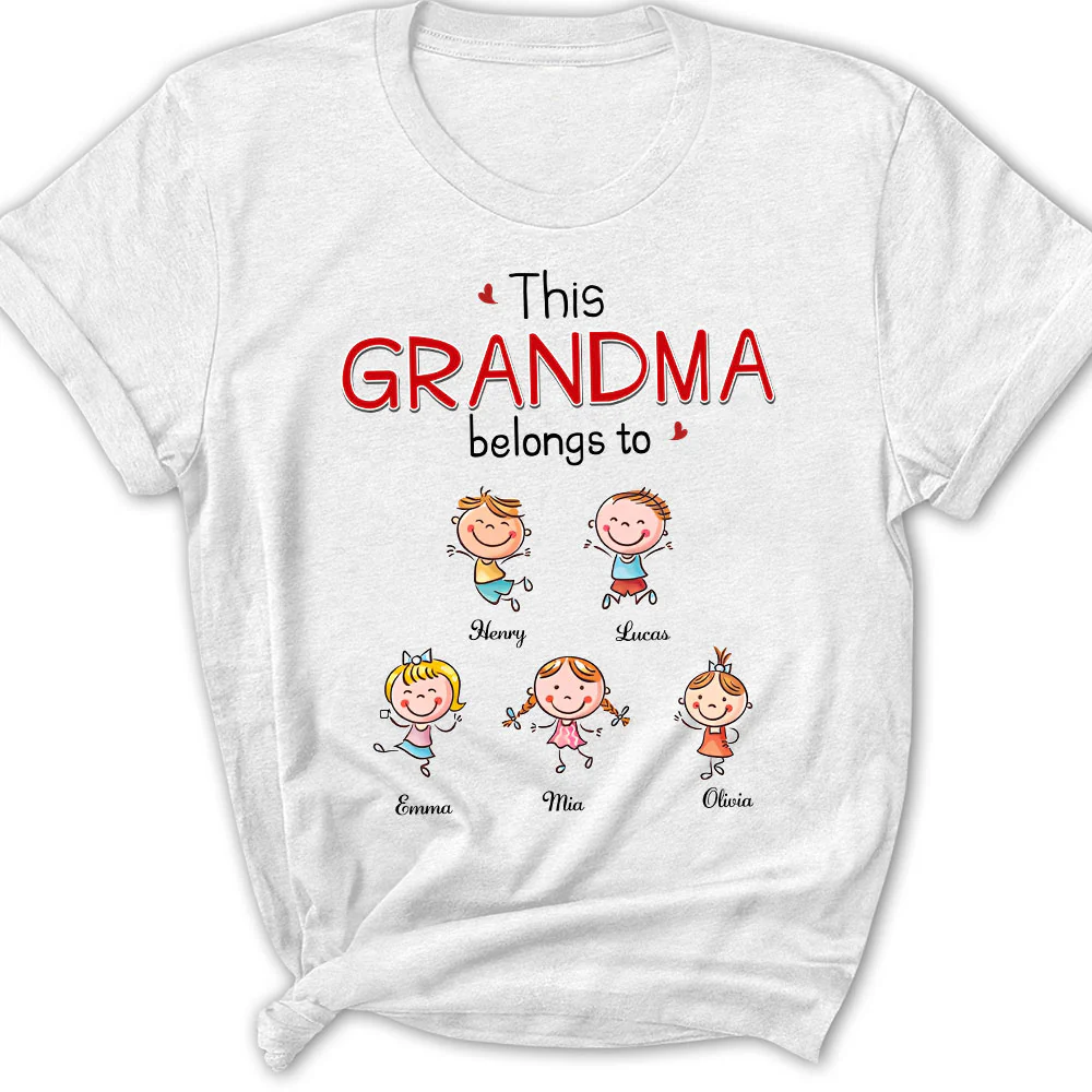 This Grandma Belongs To Grandkids - Personalized Custom Shirt - Image 4