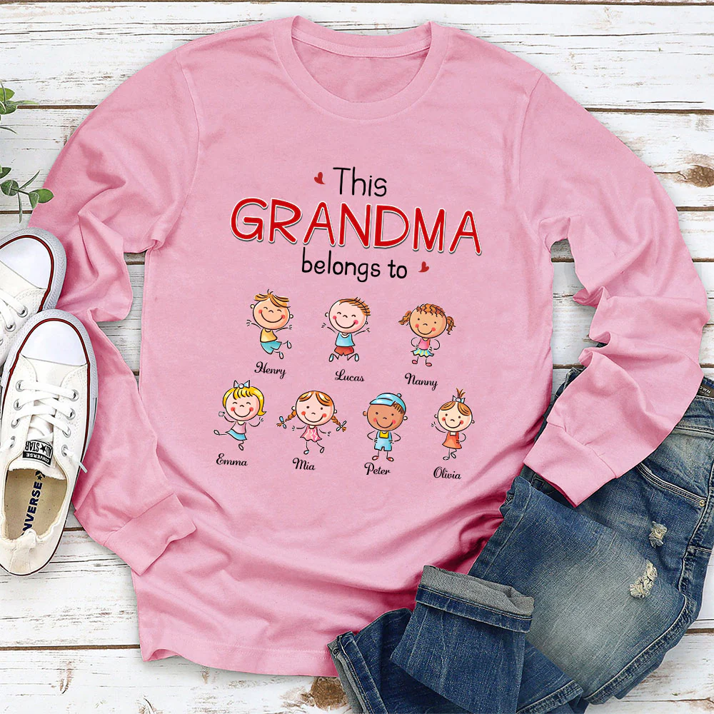 This Grandma Belongs To Grandkids - Personalized Custom Shirt - Image 5