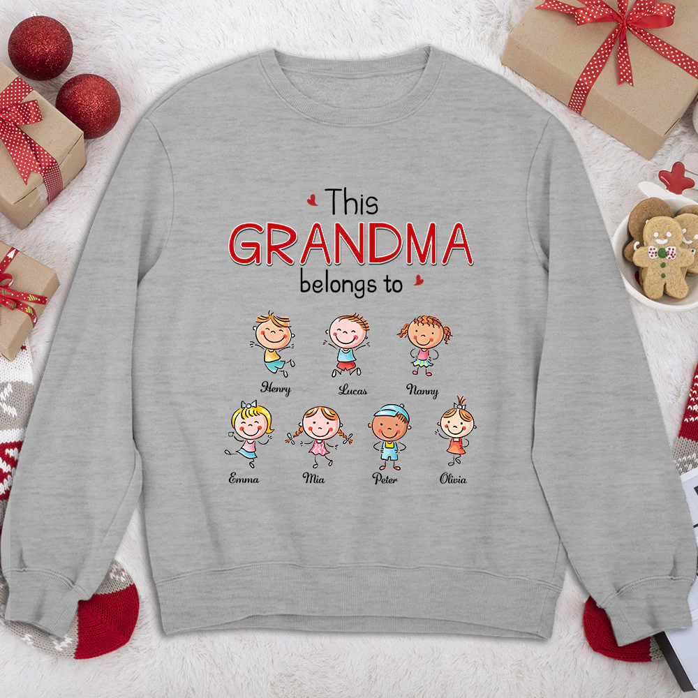 This Grandma Belongs To Grandkids - Personalized Custom Shirt - Image 6