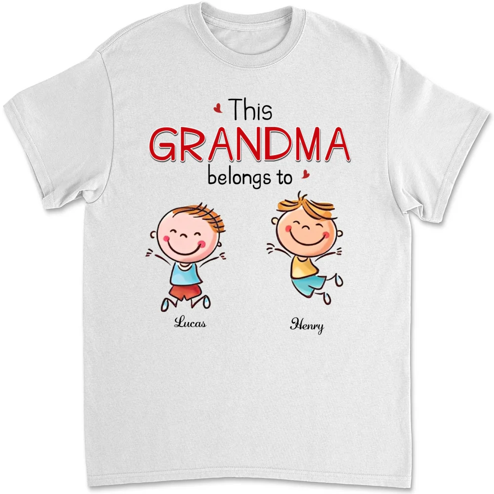 This Grandma Belongs To Grandkids - Personalized Custom Shirt - Image 7