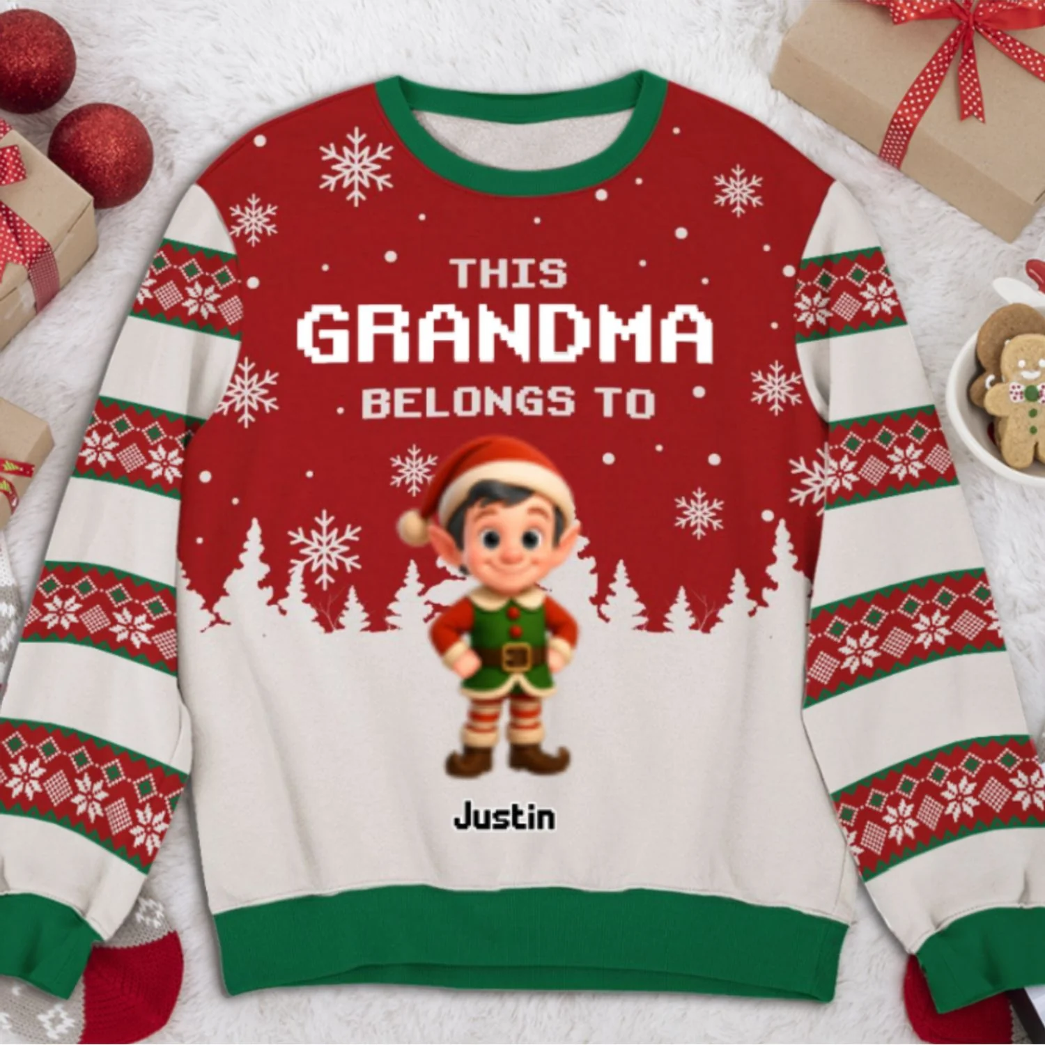 This Grandma Belongs To - Personalized Custom All-Over-Print Sweatshirt - Image 6