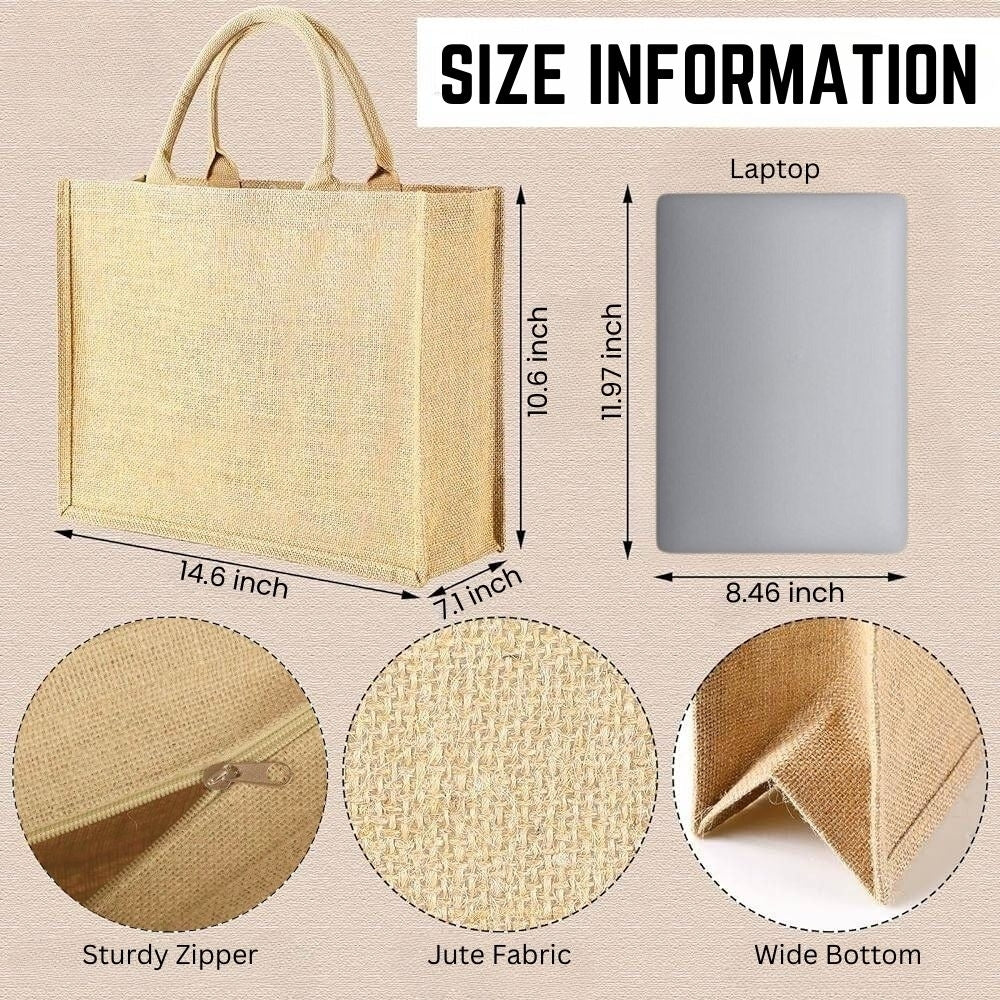This Grandma Belongs To - Personalized Custom Jute Tote Bag - Image 8