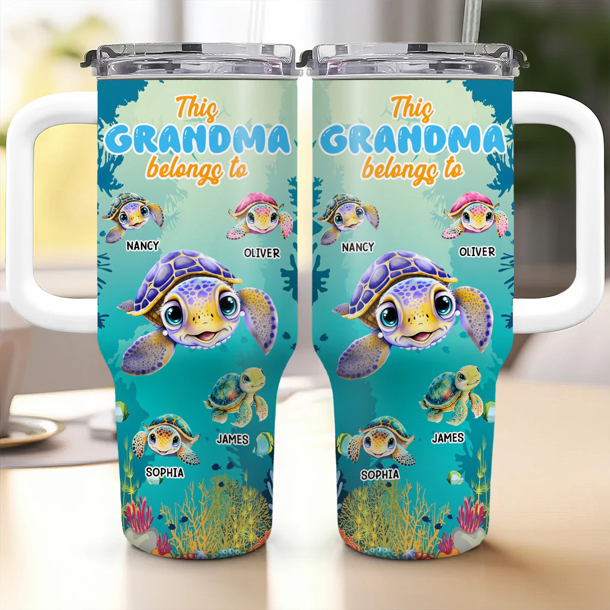 This Grandma Belongs To - Personalized Custom 40 Oz Tumbler - Image 2