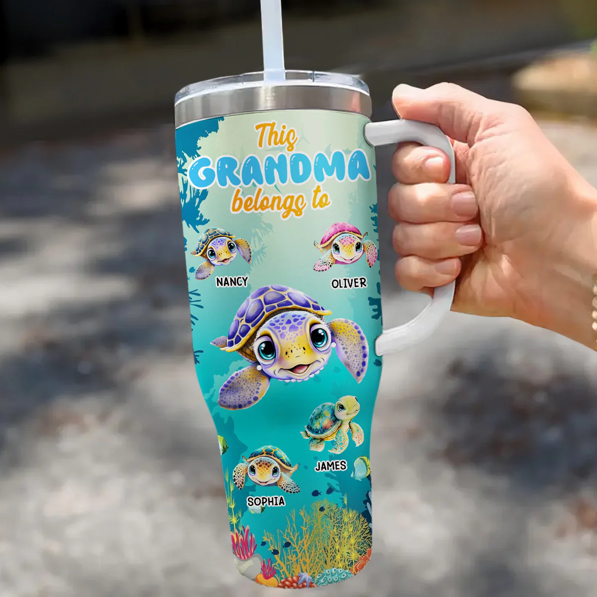This Grandma Belongs To - Personalized Custom 40 Oz Tumbler - Image 4