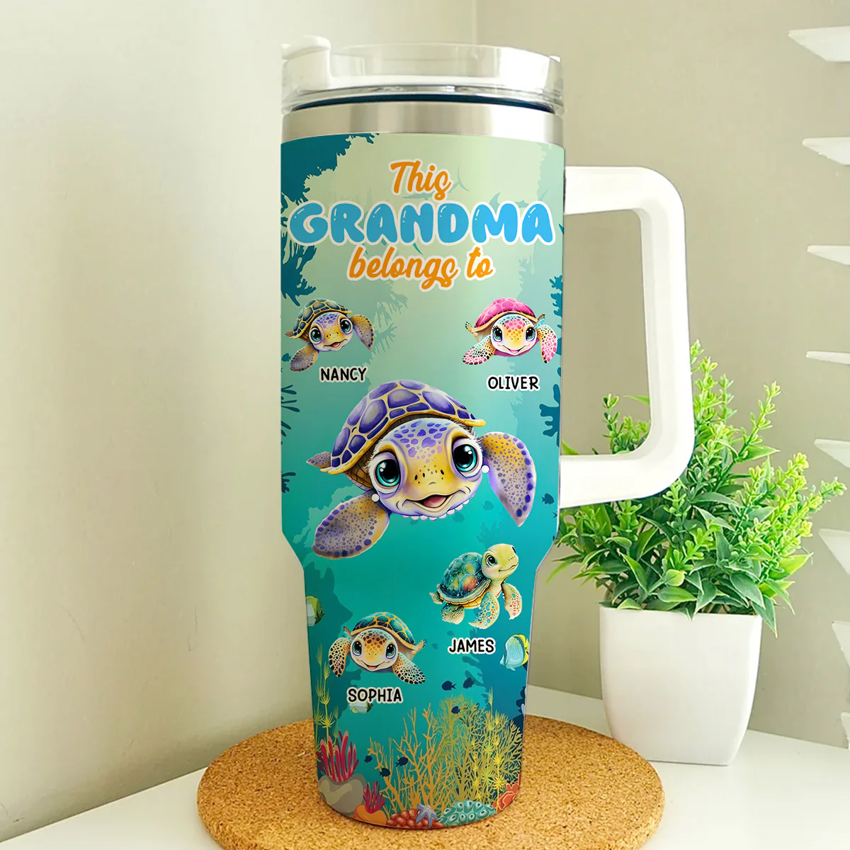 This Grandma Belongs To - Personalized Custom 40 Oz Tumbler - Image 5