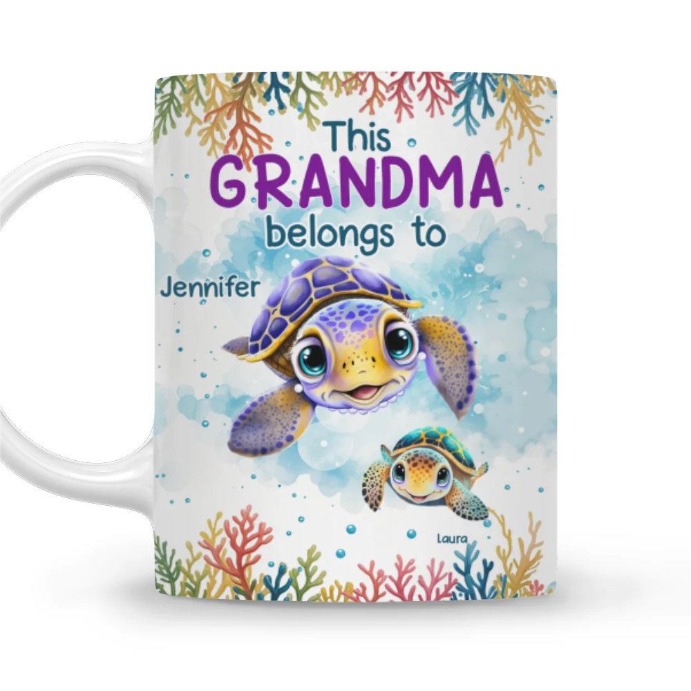 This Grandma Belongs To Turtle Summer - Personalized Custom Coffee Mug - Image 4