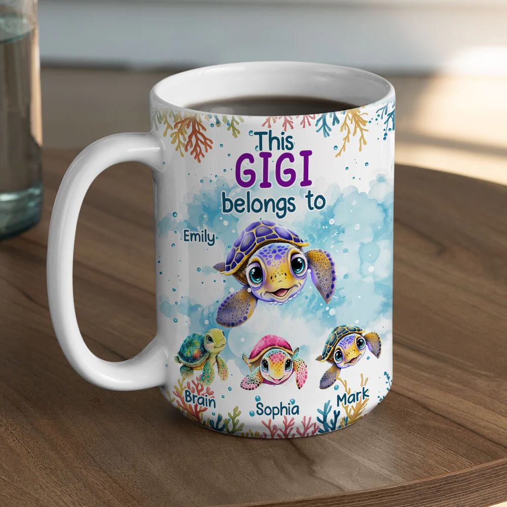 This Grandma Belongs To Turtle Summer - Personalized Custom Coffee Mug - Image 6