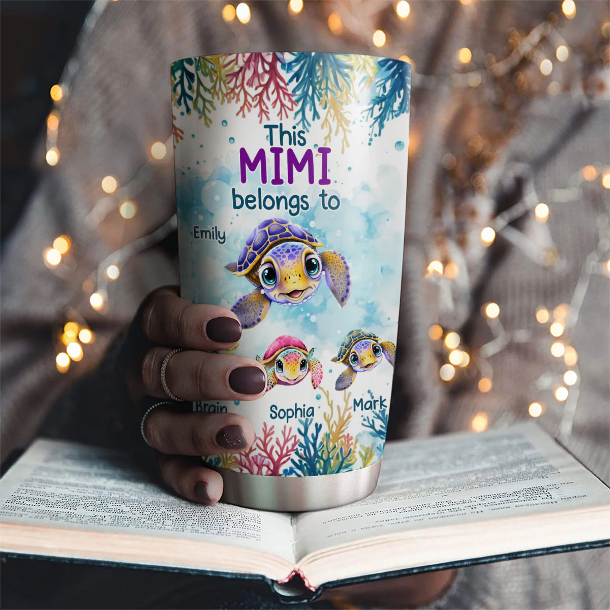 This Grandma Belongs To Turtle Summer - Personalized Custom Tumbler - Image 4