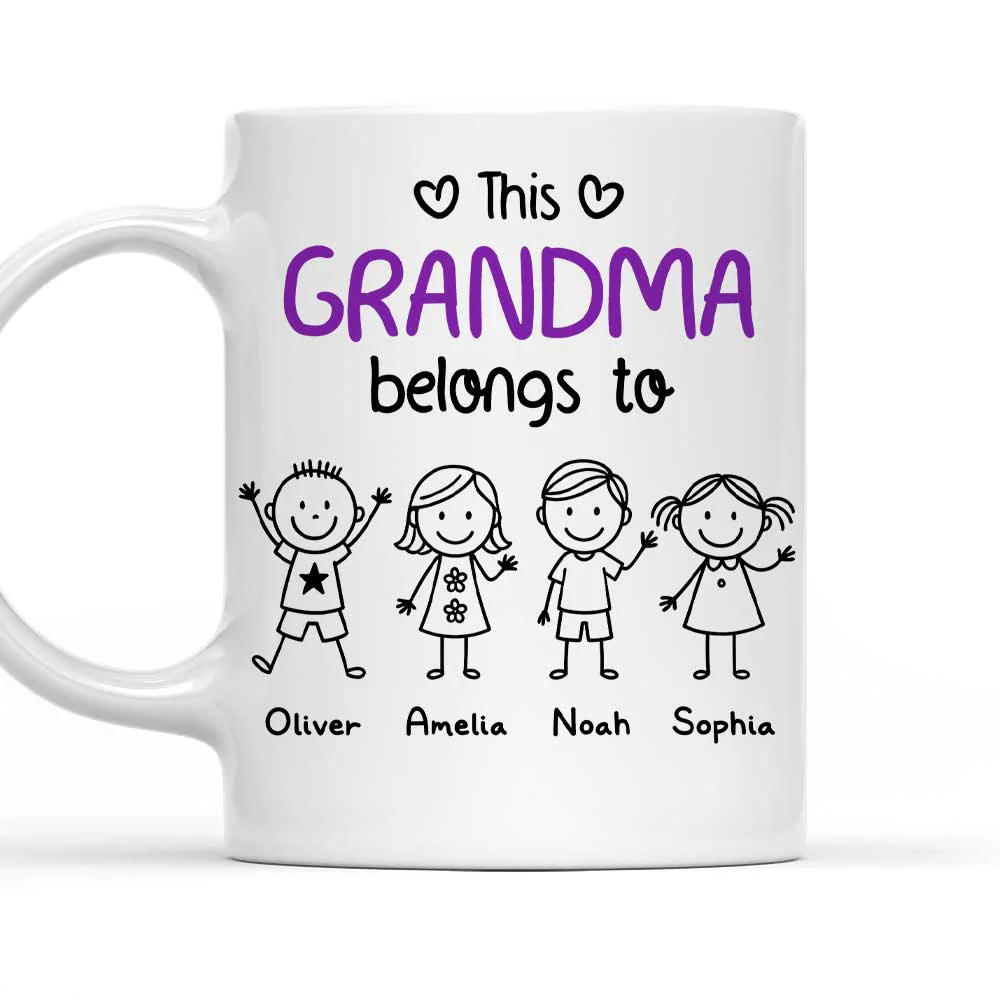 This Grandma Belongs To Us - Personalized Custom Coffee Mug
