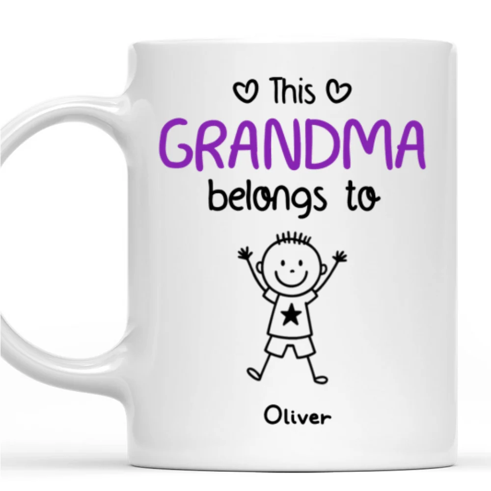 This Grandma Belongs To Us - Personalized Custom Coffee Mug - Image 6