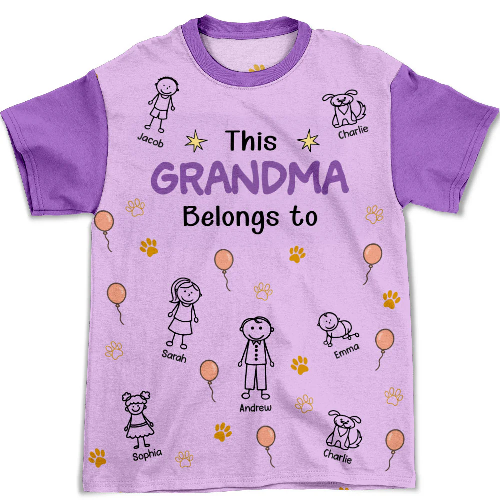 This Grandma Is Ours - Personalized Custom All-over-print T-shirt