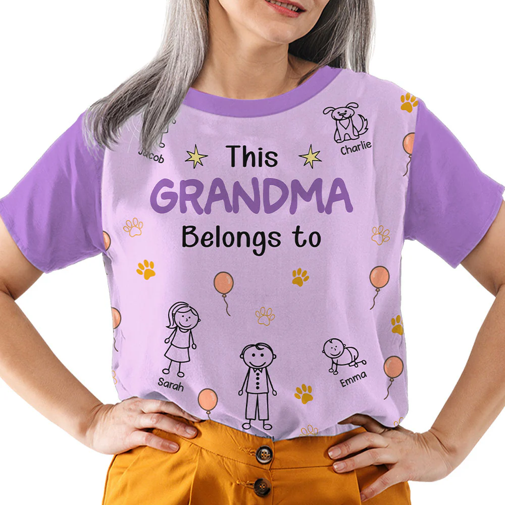 This Grandma Is Ours - Personalized Custom All-over-print T-shirt - Image 5