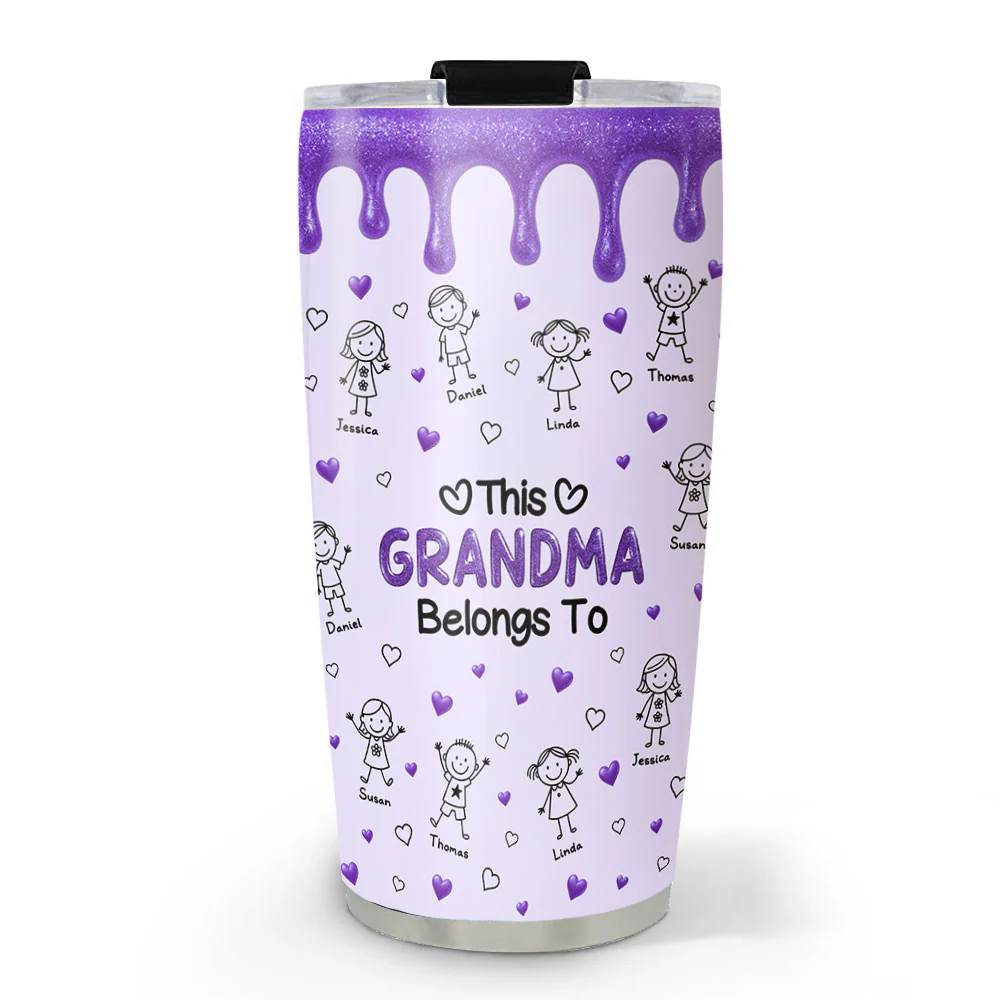 This Grandma Mom Belongs To - Personalized Custom 3D Inflated Effect Tumbler