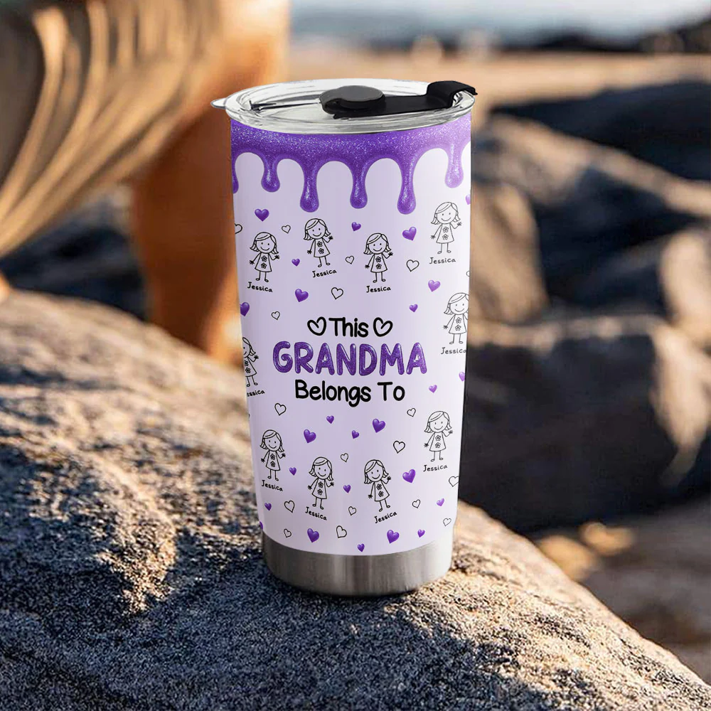 This Grandma Mom Belongs To - Personalized Custom 3D Inflated Effect Tumbler - Image 5
