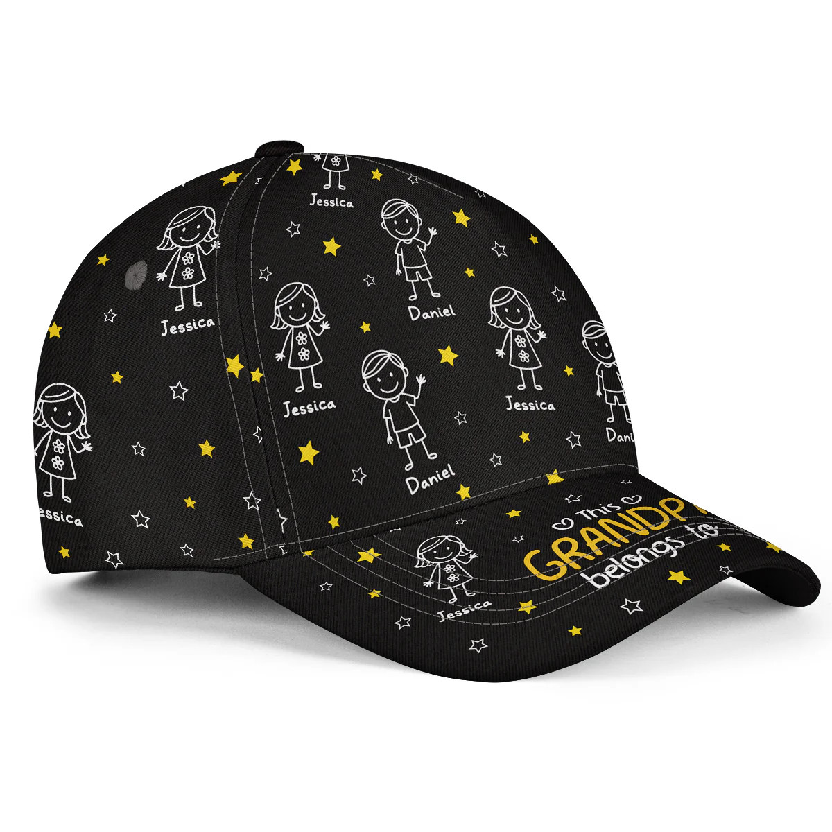 This Grandpa Belongs To Best Memories - Personalized Custom Classic Cap - Image 4