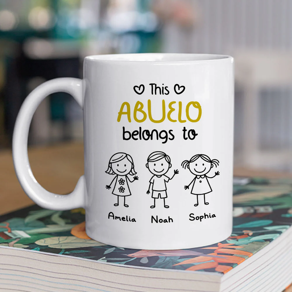 This Grandpa Belongs To Us - Personalized Custom Coffee Mug - Image 2