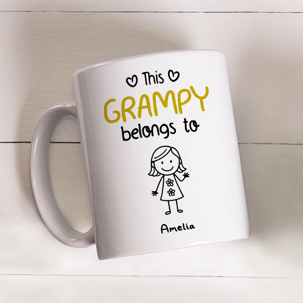 This Grandpa Belongs To Us - Personalized Custom Coffee Mug - Image 3