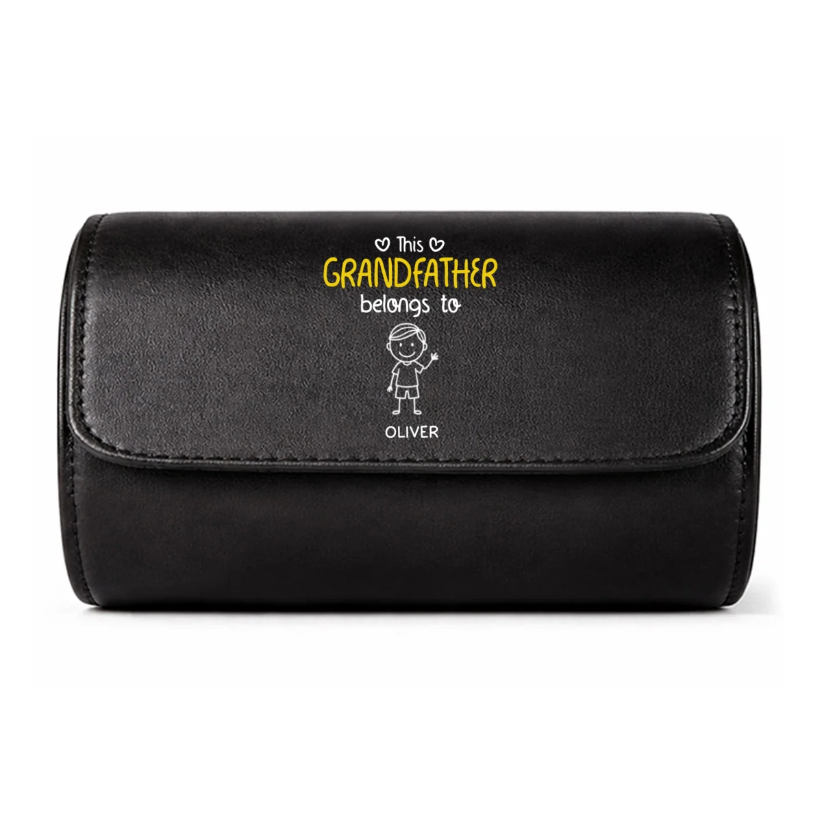 This Grandpa Belongs To Us - Personalized Custom Leather Watch Case - Image 10