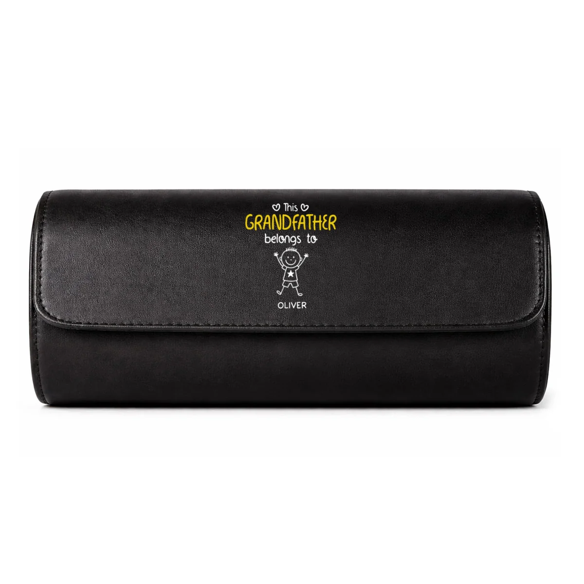 This Grandpa Belongs To Us - Personalized Custom Leather Watch Case - Image 12
