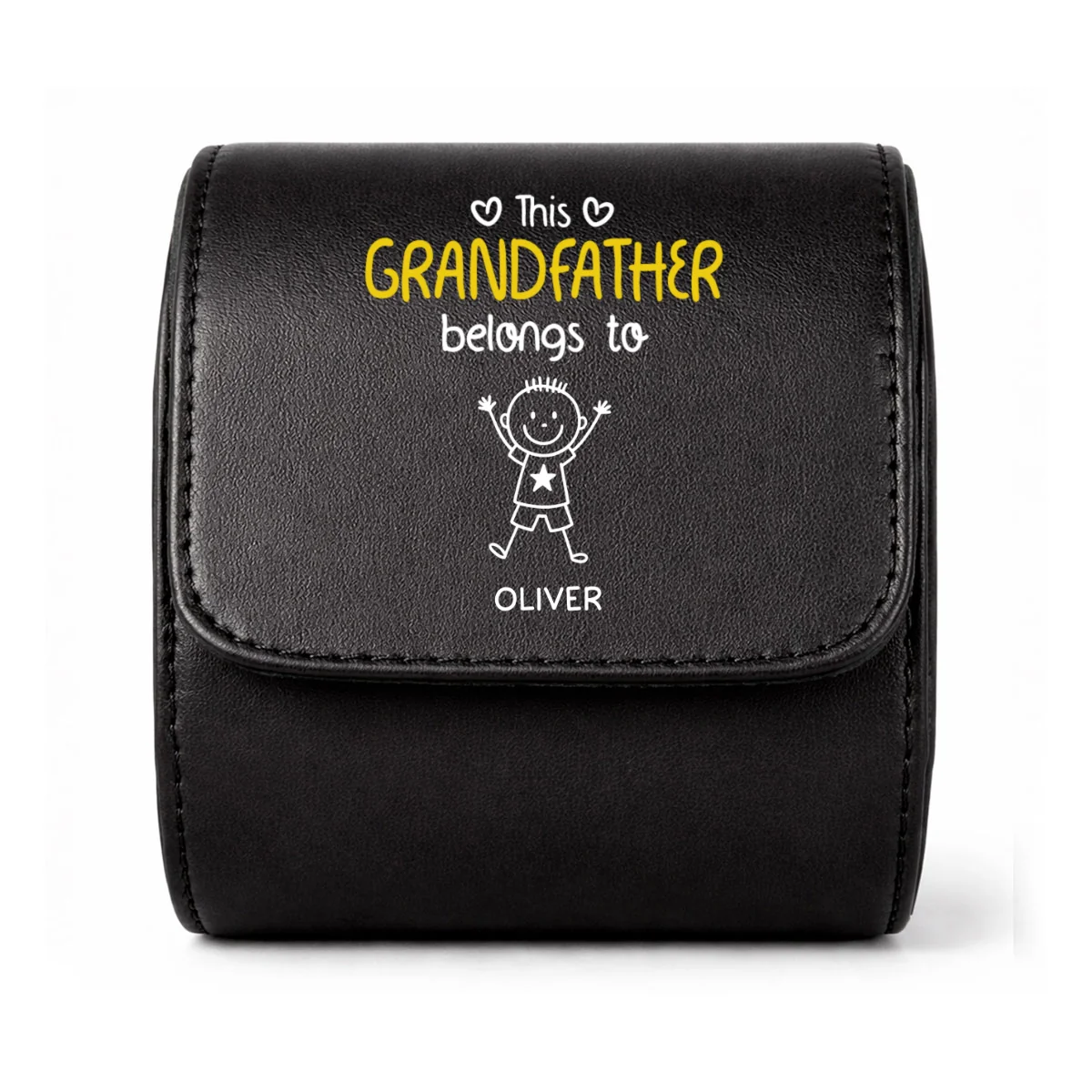 This Grandpa Belongs To Us - Personalized Custom Leather Watch Case - Image 8