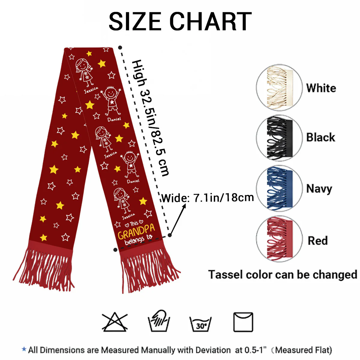 This Grandpa Belongs To Us - Personalized Custom Scarf - Image 5