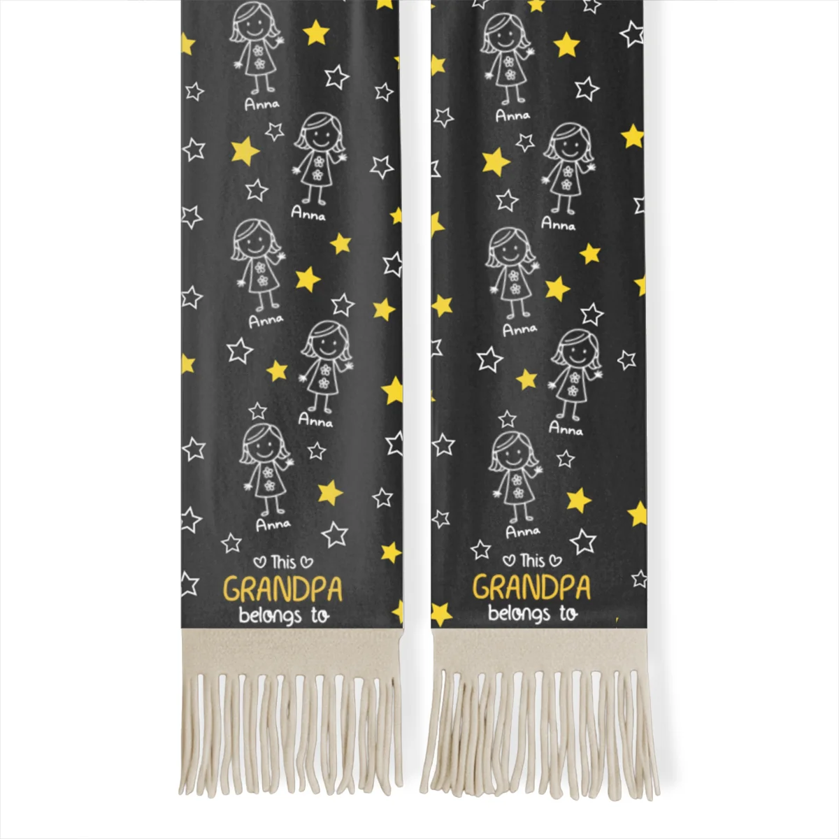 This Grandpa Belongs To Us - Personalized Custom Scarf - Image 7