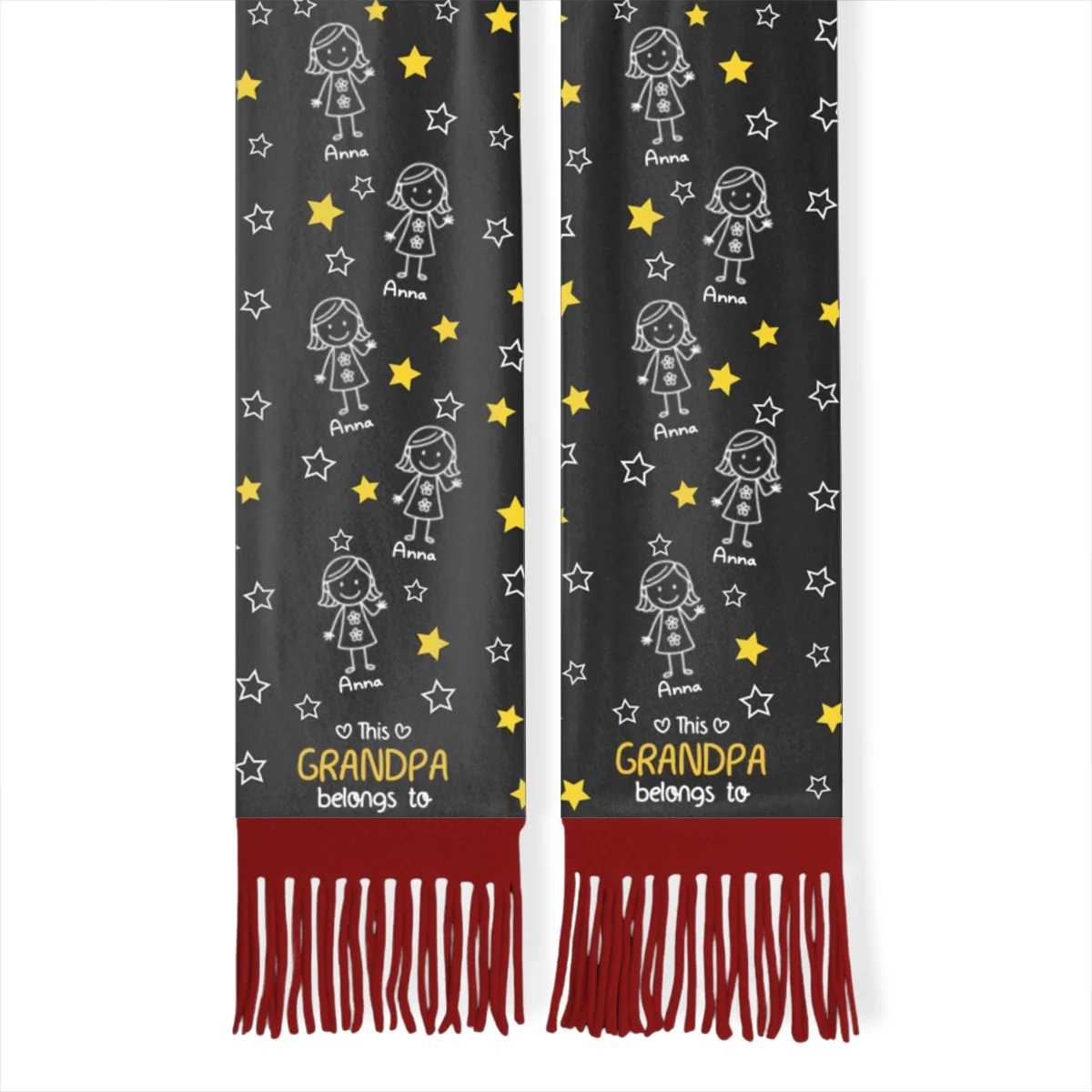 This Grandpa Belongs To Us - Personalized Custom Scarf - Image 8