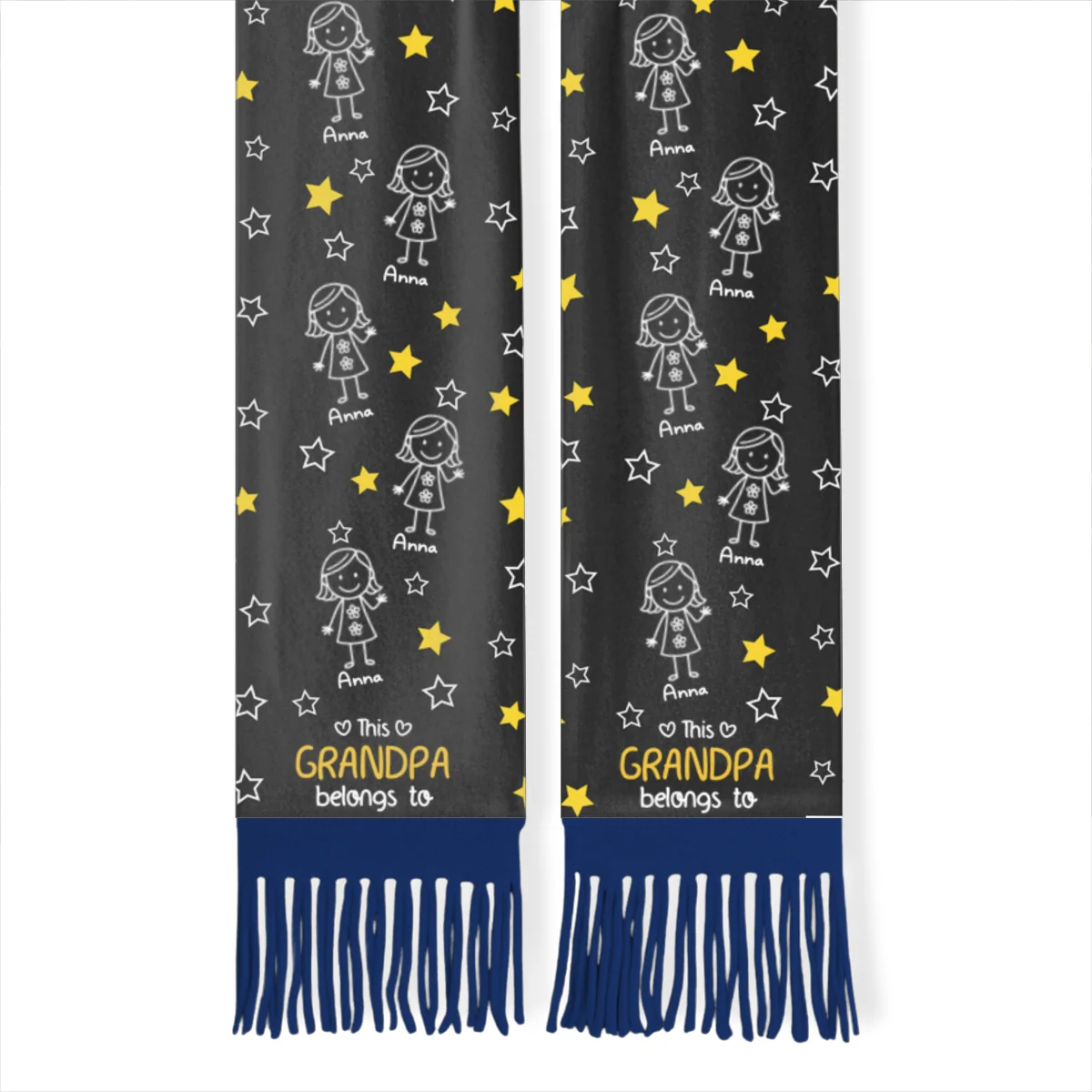 This Grandpa Belongs To Us - Personalized Custom Scarf - Image 9