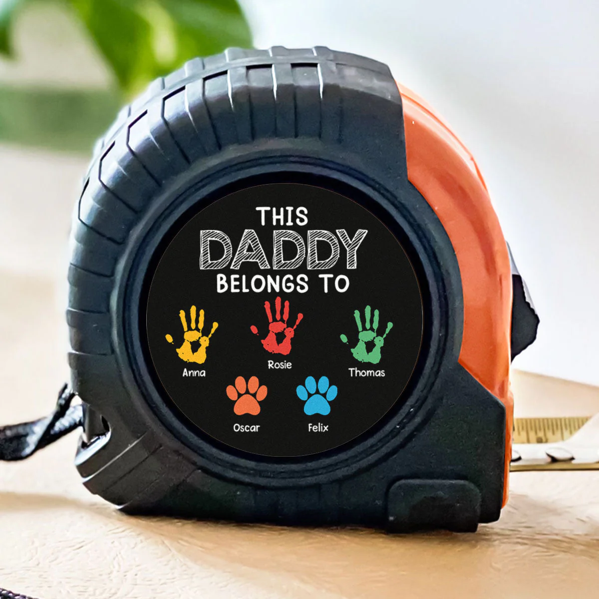 This Grandpa Daddy Belongs To - Personalized Custom Tape Measure