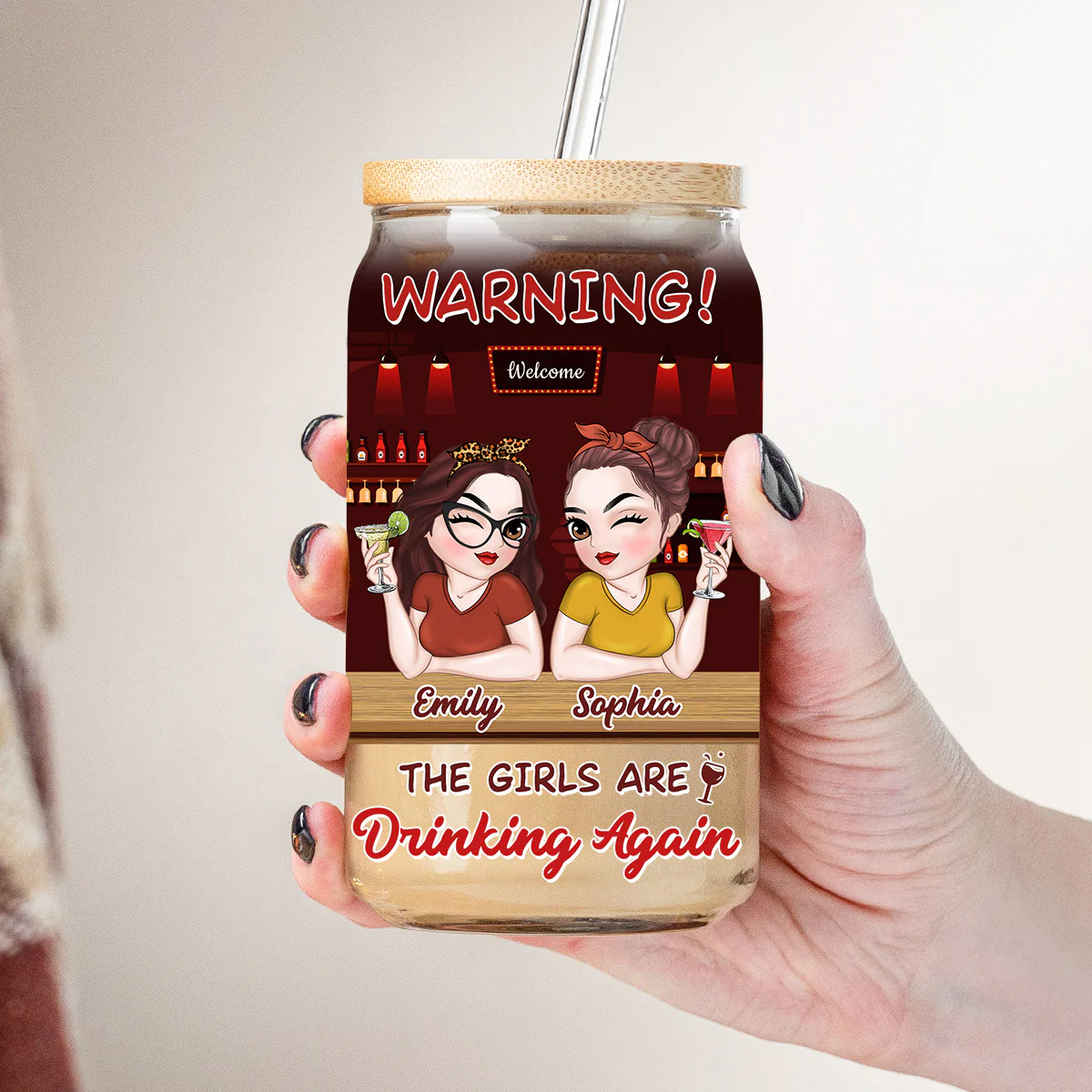 This Is Our Alcohol Drinking - Personalized Custom Glass Can - Image 3