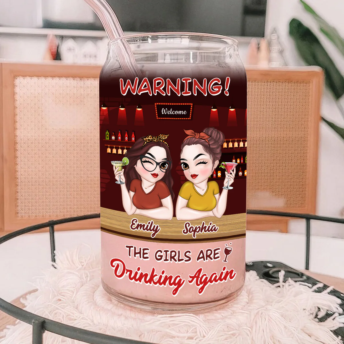 This Is Our Alcohol Drinking - Personalized Custom Glass Can - Image 4