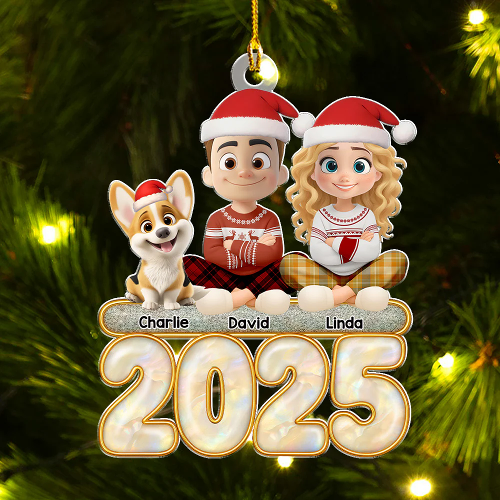 This Is Us And The Dog - Personalized Custom Acrylic Ornament - Image 4