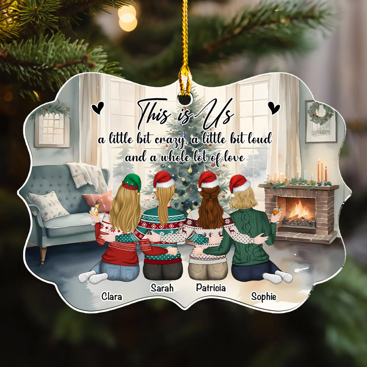 This Is Us Bestie - Personalized Custom Acrylic Ornament - Image 3