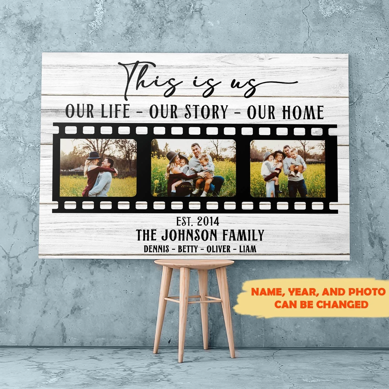 This Is Us - Personalized Custom Photo Canvas - Family Canvas - Wall Art For Family - Image 2