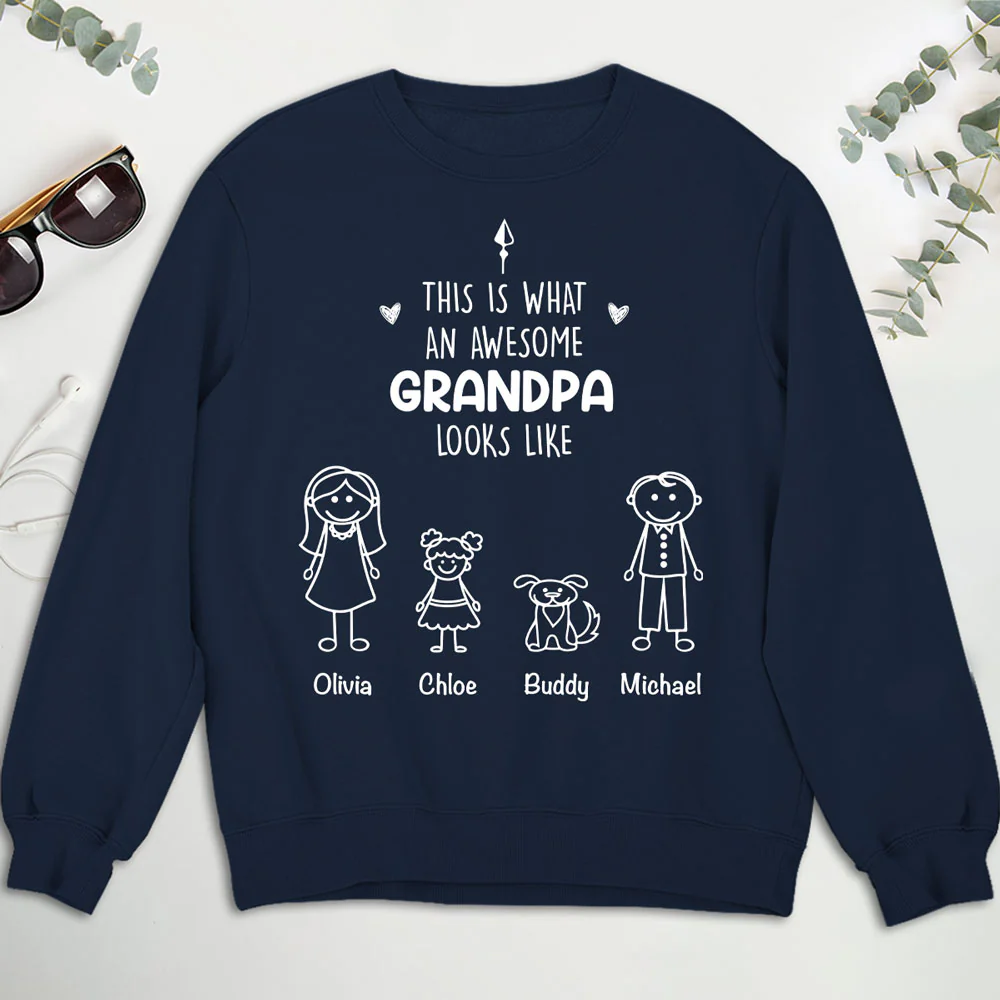 This Is What An Awesome Grandpa Looks Like - Personalized Custom Shirt - Image 4
