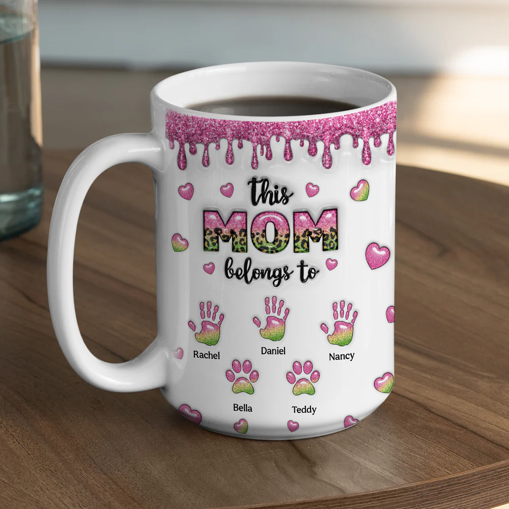 This Mom Grandma Belongs To - Personalized Custom 3D Inflated Effect Mug - Image 4