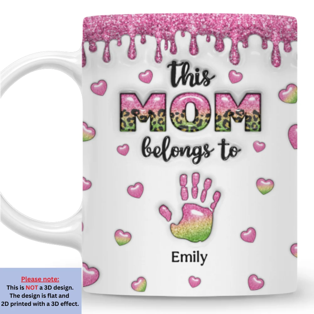 This Mom Grandma Belongs To - Personalized Custom 3D Inflated Effect Mug - Image 7