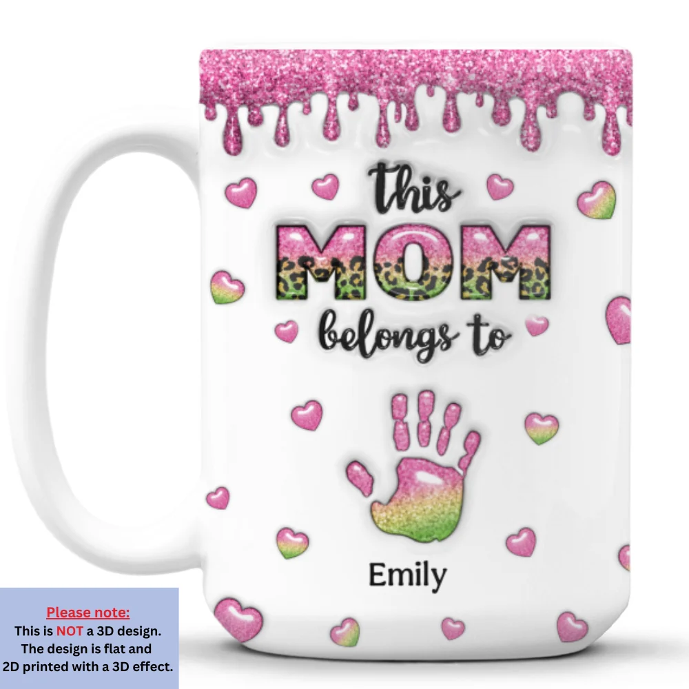 This Mom Grandma Belongs To - Personalized Custom 3D Inflated Effect Mug - Image 8