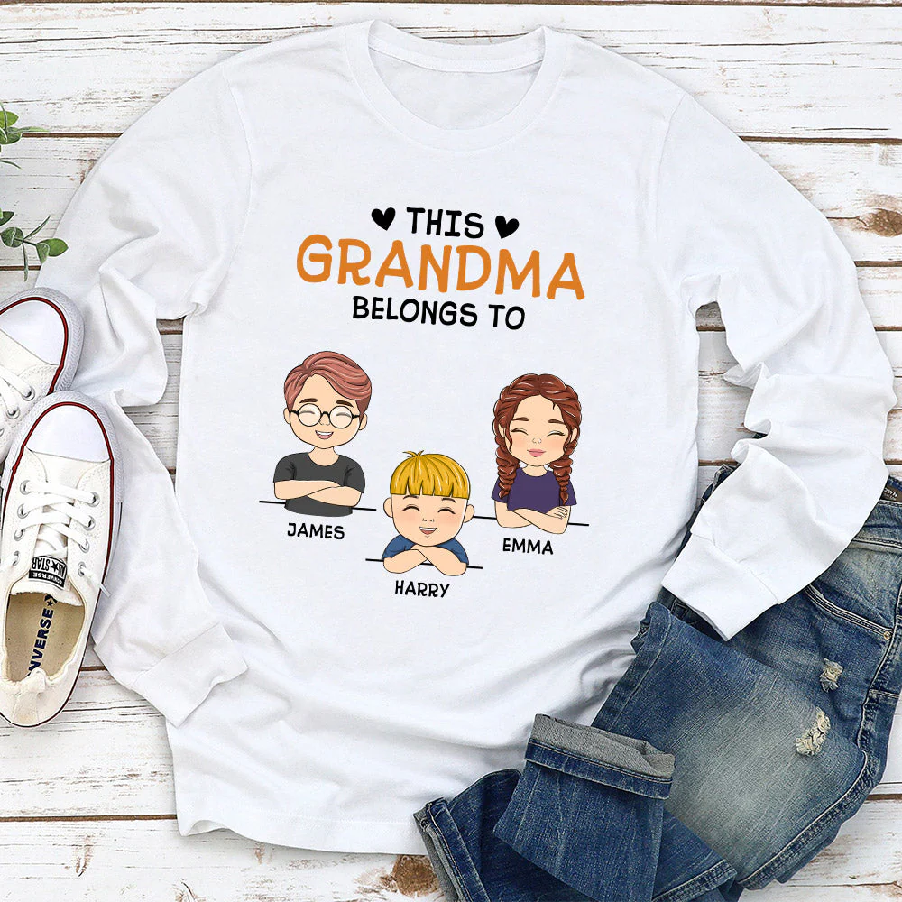 This Nana Belongs To - Personalized Custom Long Sleeve T-shirt - Image 2