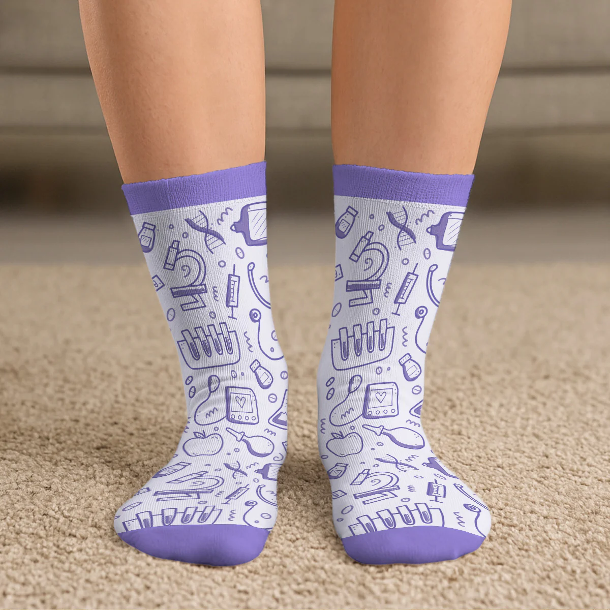 This Nurse Is Off Duty - Personalized Custom Crew Socks - Image 6