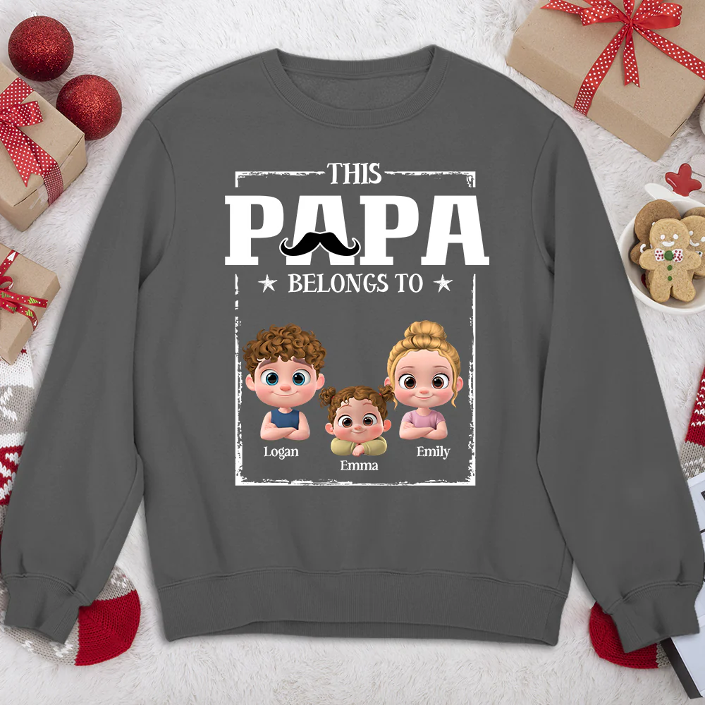 This Papa Belongs To - Personalized Custom Shirt - Image 11